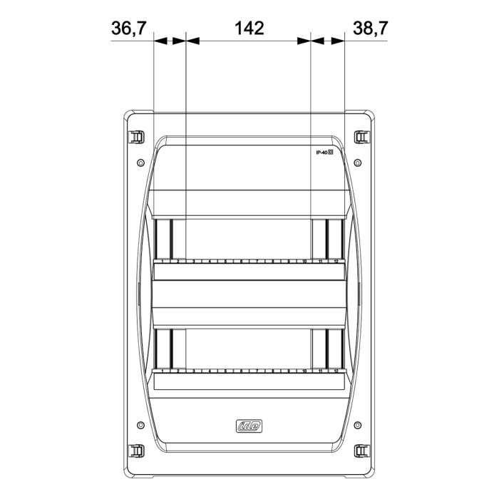 GPS24PO/RR Корпус розподільчий GOLD,2х12(24) модулі, пластикові двері, N/PE шина, IP40