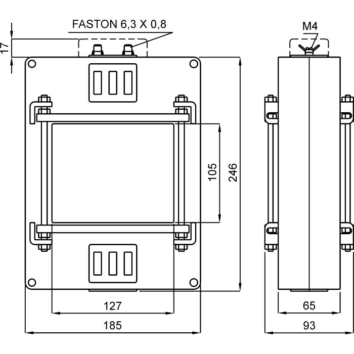Трансформатор струму високоточний FRER TAT129 3000 А 129 × 105 3000/5 - TAT1293K0Y05
