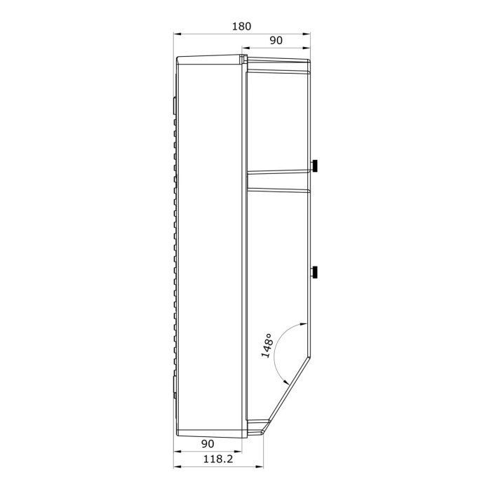 1724GM/RR Настінний корпус для сил. розеток PRYMA 2х13(36) MOD, 504x297x177мм IP67 з шинами N+PE