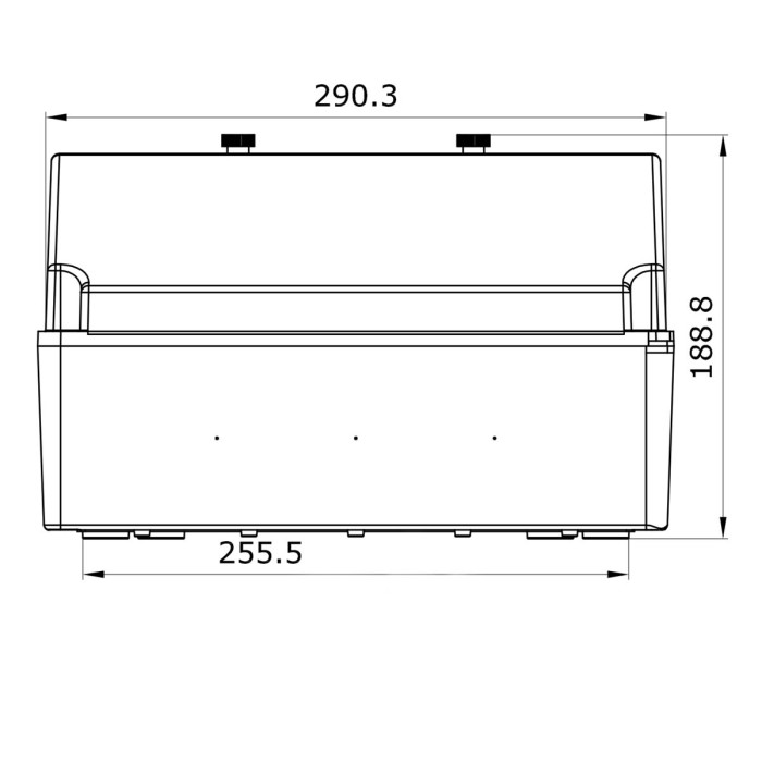 1724GM/RR Настінний корпус для сил. розеток PRYMA 2х13(36) MOD, 504x297x177мм IP67 з шинами N+PE