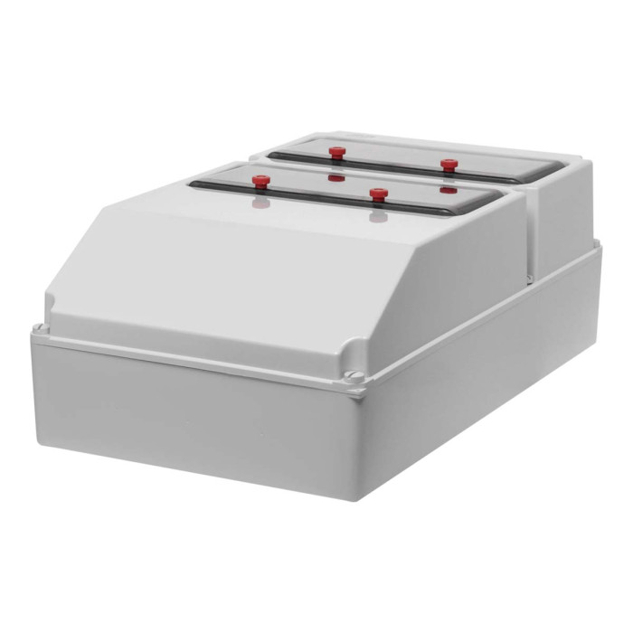 1724GM/RR Настінний корпус для сил. розеток PRYMA 2х13(36) MOD, 504x297x177мм IP67 з шинами N+PE