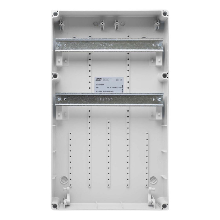 1724GM/RR Настінний корпус для сил. розеток PRYMA 2х13(36) MOD, 504x297x177мм IP67 з шинами N+PE