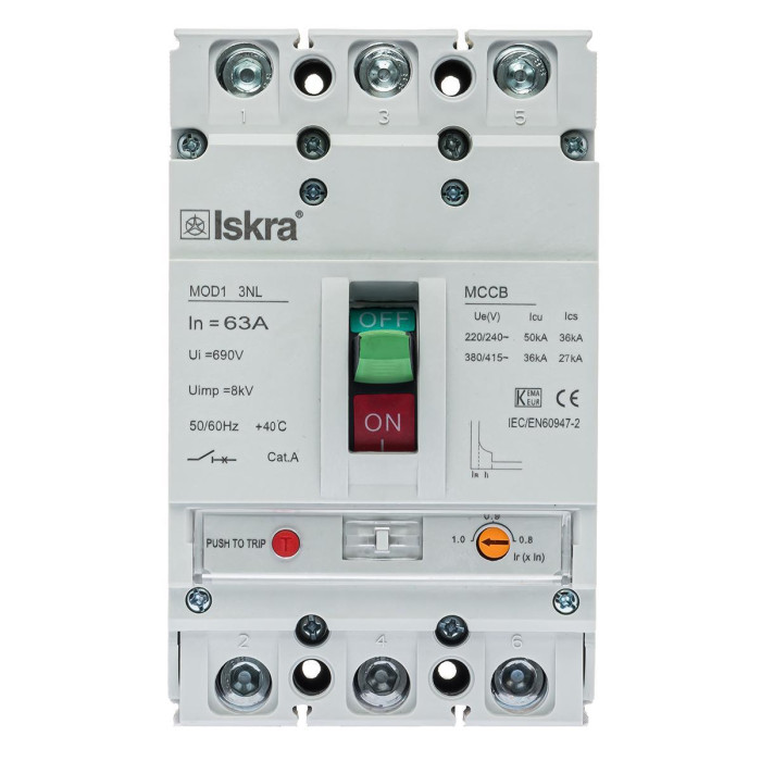 786103495000 MOD1 3NL 63A OLD Автоматичний вимикач з регульованим розчеплювачем 63А, 36кА