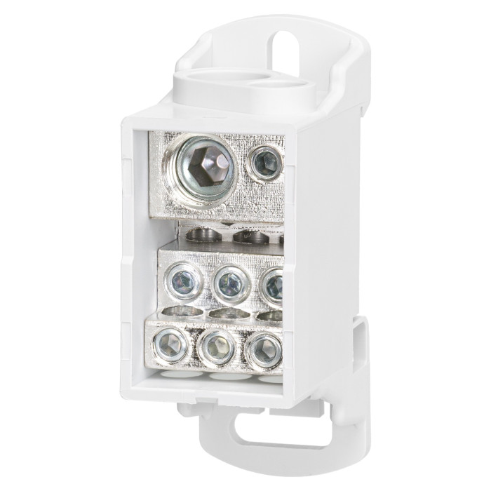 Розподільчий блок Vector VS VJB-160 на DIN-рейку, 160A, вх.1×10-70mm, вих.6×2.5-16, 1×6-16mm