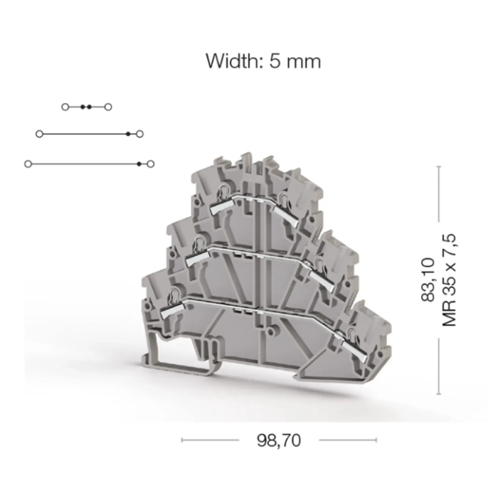 Клема Klemsan PYK Трирівнева 2.5 мм - 0.0.0.3.07559