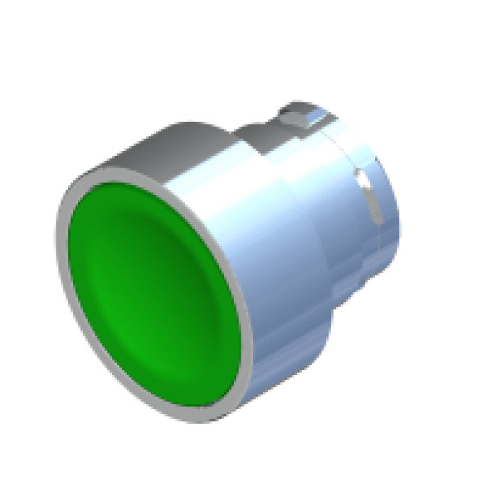 ECX 1102 Кнопка прихована без фіксації, зелена, металевий корпус 30 мм