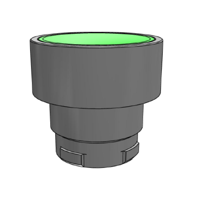 ECX 1102 Кнопка прихована без фіксації, зелена, металевий корпус 30 мм