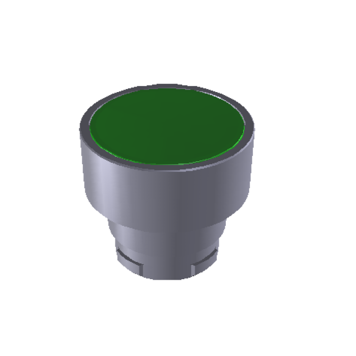 ECX 1102 Кнопка прихована без фіксації, зелена, металевий корпус 30 мм
