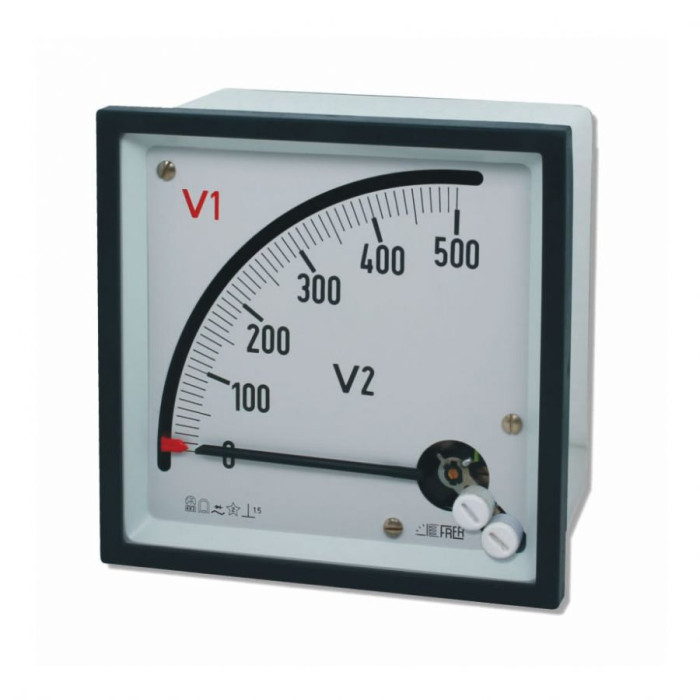 Вольтметр подвійний прямий FRER F96YV 90˚ 500В - F96YVC400XSD