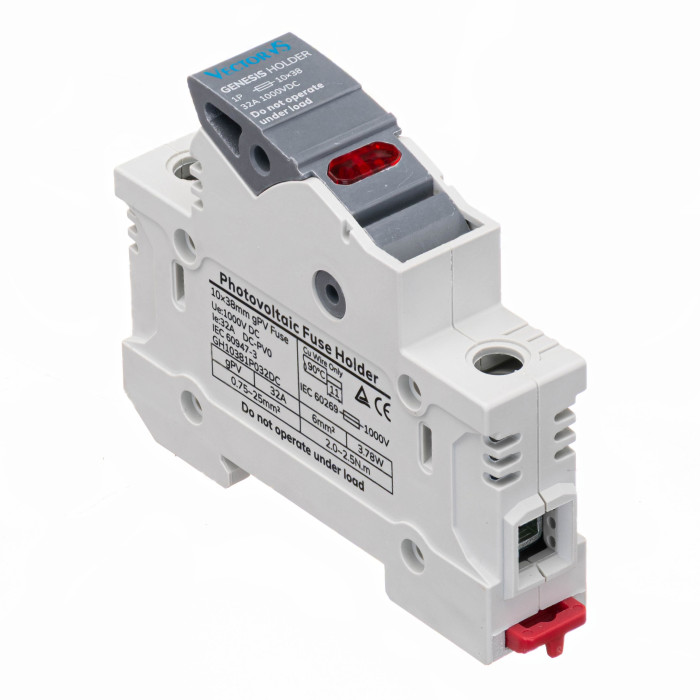 Тримач запобіжників з індикацією Vector VS GENESIS 1P 10x38 32A 1000V DC