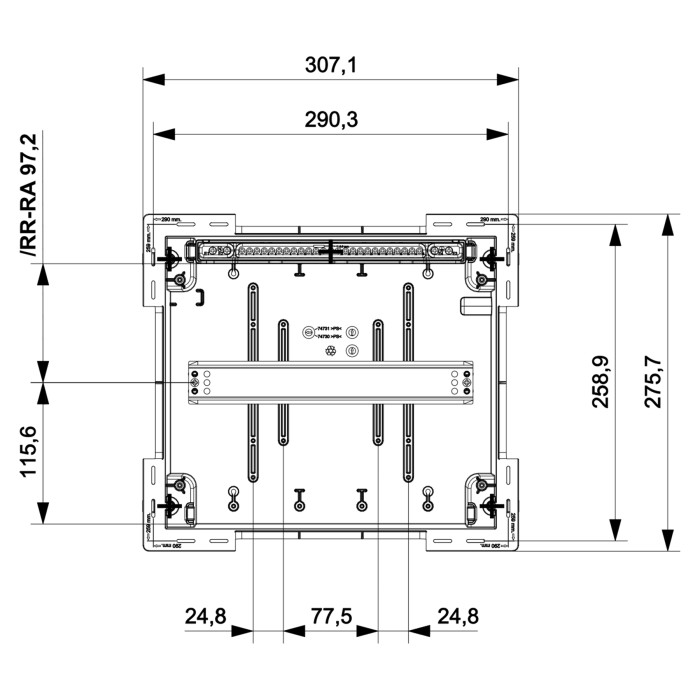 GPE12PT/PH/RR Корпус розподільчий GOLD, 1x12 модулів, прозорі двері, IP40