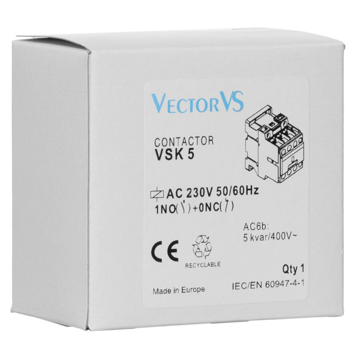 Контактор для конденсаторів Vector VS VSK 5 кВАр 230 В - VSK 5