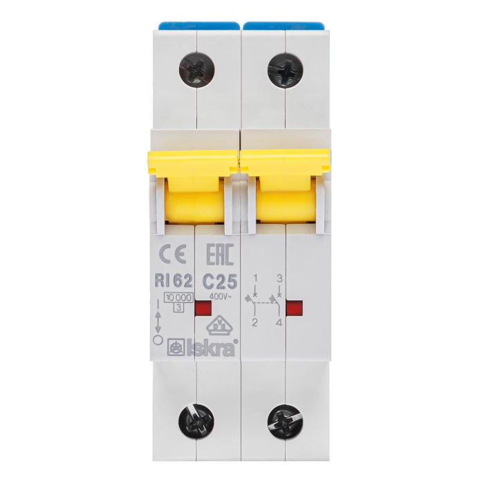 Модульний автоматичний вимикач ISKRA RI62 2P C25A 10кА - 786100154000