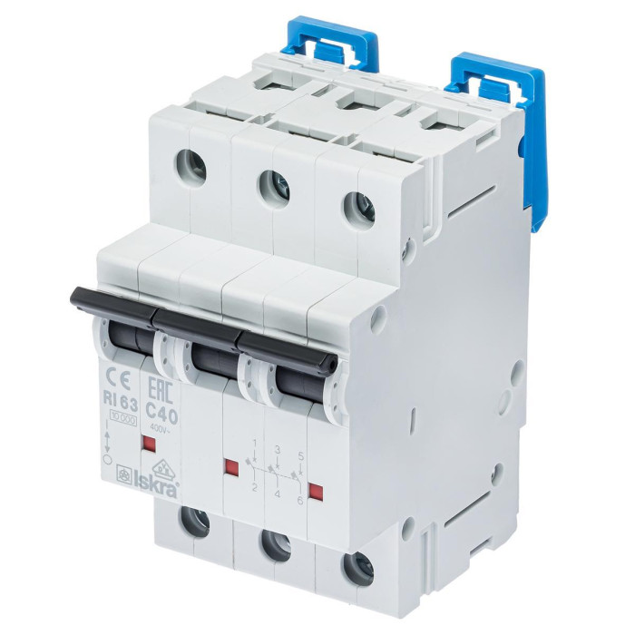 Модульний автоматичний вимикач ISKRA RI63 3P C40A 10кА - 786100108000