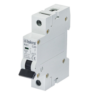 Модульний автоматичний вимикач ISKRA RI51 1P C20A 6кА