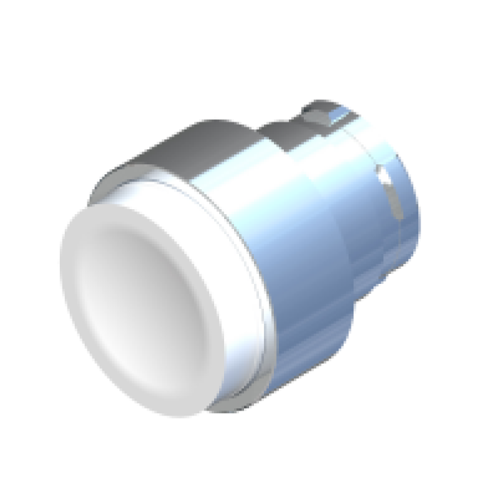 ECX 1115 Кнопка виступаюча без фіксації, біла, металевий корпус 30 мм