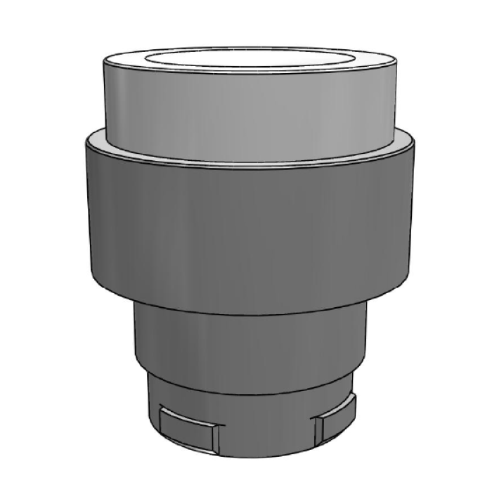 ECX 1115 Кнопка виступаюча без фіксації, біла, металевий корпус 30 мм