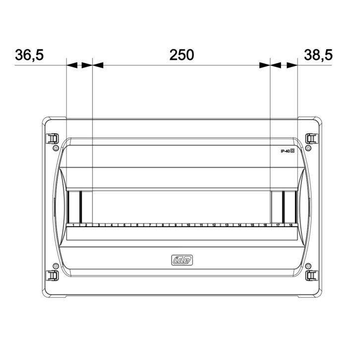 GPS18PO/RR Корпус розподільчий вбудований GOLD, 1х18 модулі, пластикові двері, N/PE шина, IP40