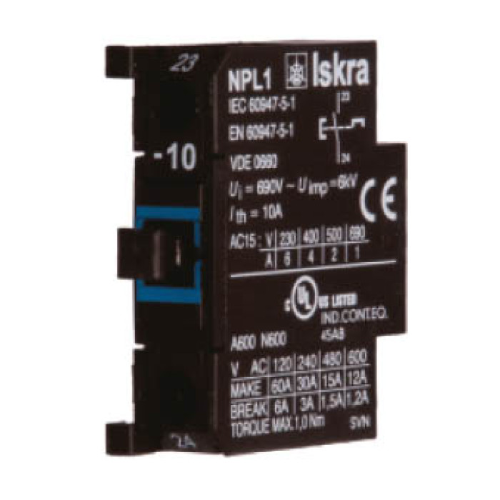 038422751000 Доп контакт боковий NPL1, 1HO для KNL 9-18