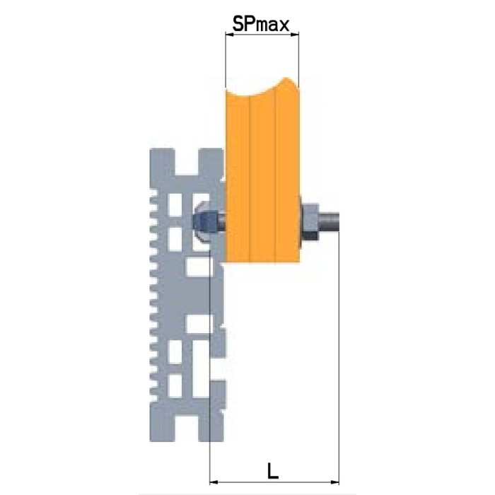 KSE10/45 болт фіксуючий 45M10 (20 болтів/гайок/шайб)