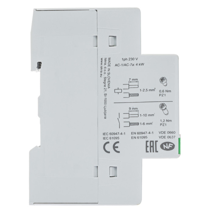 Модульний контактор ISKRA IKA 20A 230В AC 1NO+1NC - 030046009000