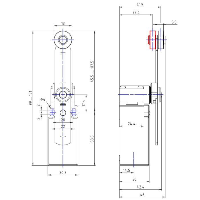 AP1T51Z11 Кінцевий вимикач миттєвого перемикання 1NO+1NC