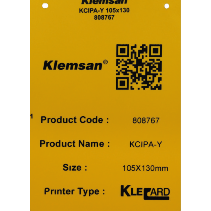 0.0.0.8.08767 Самоклеюча маркувальна ПВХ етикетка KCIPA-Y 105x130 (1 компл = 1 шт | пак = 20 компл)