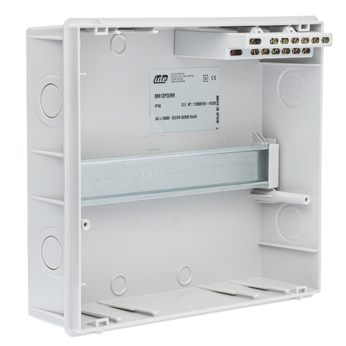 BM12PO/RR Корпус розподільчий внутр. біле вікно ORO,1x12 модуля 248x283x97, IP40, з шинами N і PE