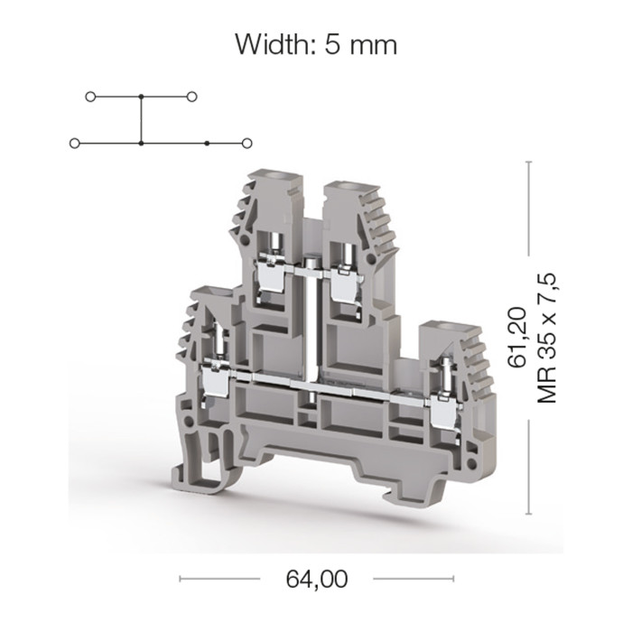 Клема Klemsan PIK Дворівнева 2.5 мм - 0.0.0.3.17129