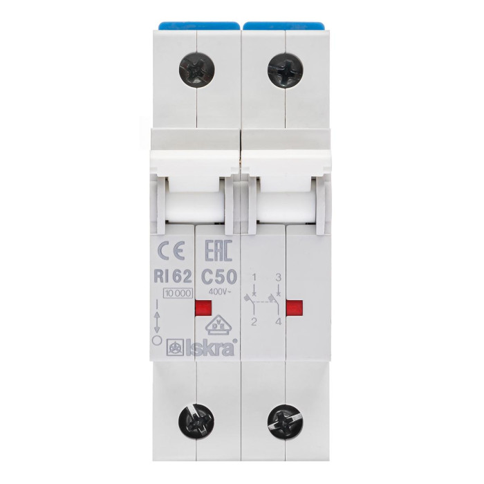 Модульний автоматичний вимикач ISKRA RI62 2P C50A 10кА - 786100157000