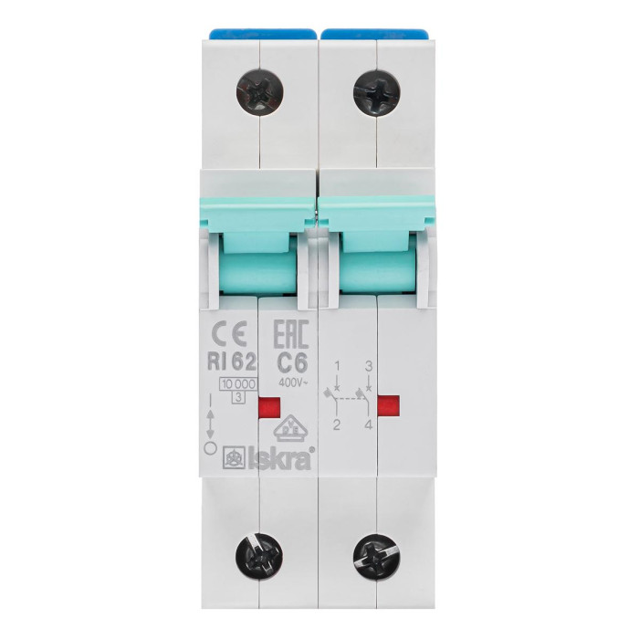 Модульний автоматичний вимикач ISKRA RI62 2P B3A 10кА - 786101130000
