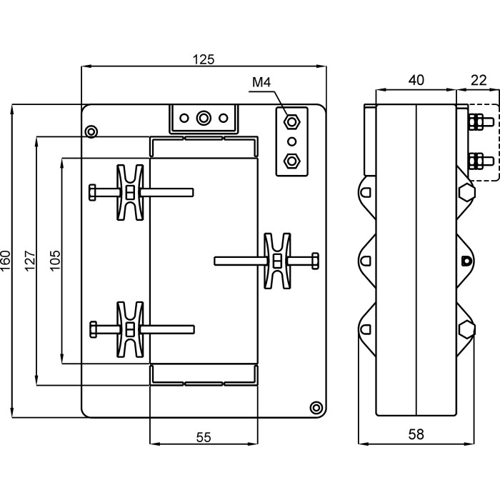 Трансформатор струму високоточний FRER TAT125 2000 А 125 × 55 2000/5 - TAT1252K0Y05