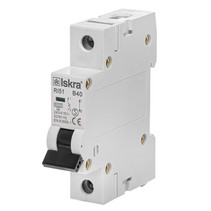 Модульний автоматичний вимикач ISKRA RI51 1P B40A 6кА - 786091012000