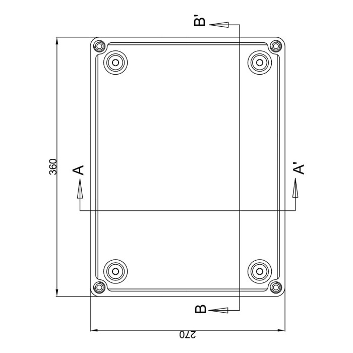 Корпус з подвійною ізоляцією (Class II) IDE, поліестер, 270x360x171мм, IP66 - ROC34PO