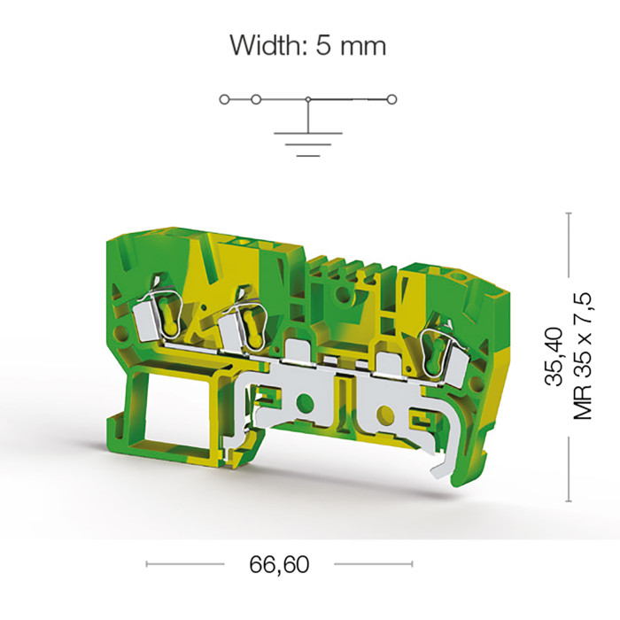 Клема Klemsan YBK Заземлення 2.5 мм - 0.0.0.3.36110