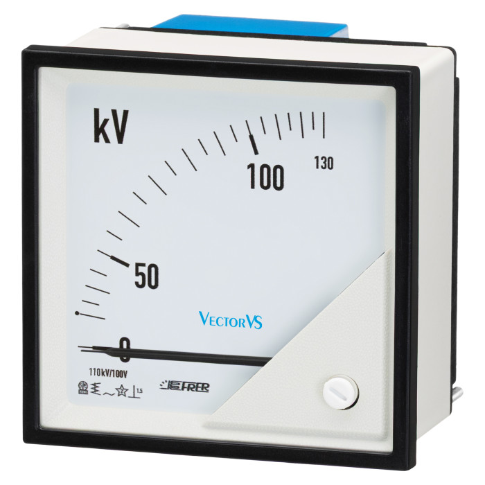 F96EVXYYYXC1 Вольтметр 90°, вхід від ТН 110кВ/110В, шкала 130кВ