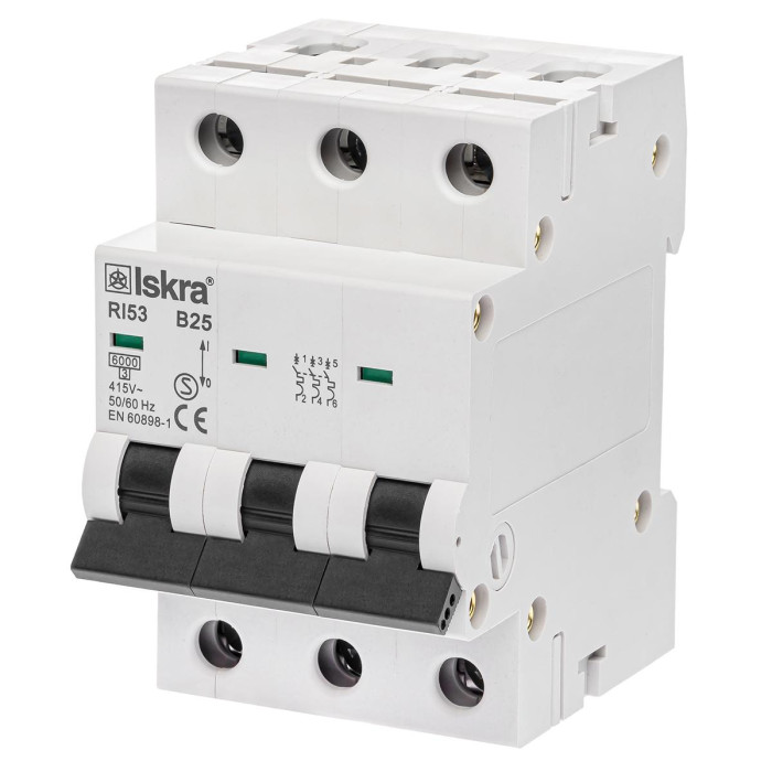 Модульний автоматичний вимикач ISKRA RI53 3P B25A 6кА - 786091160000