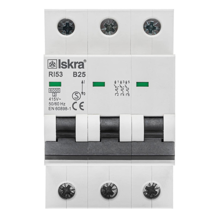 Модульний автоматичний вимикач ISKRA RI53 3P B25A 6кА - 786091160000