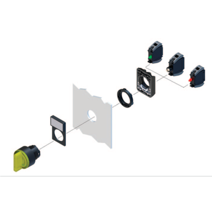 ECX 3202 Кнопка зелена з підсвічуванням пластик