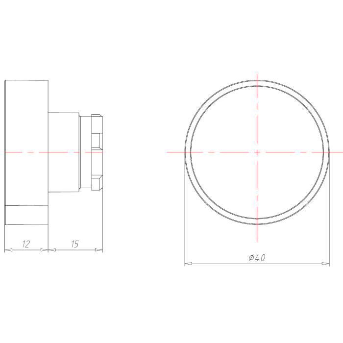 Кнопка чорна 40 мм COMEPI - ECX 1120
