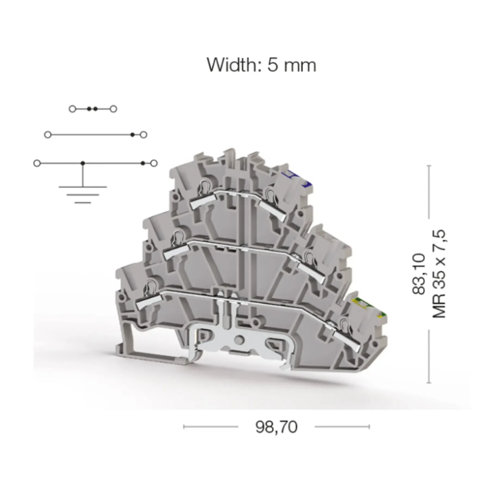 Клема Klemsan PYK Трирівнева 2.5 мм - 0.0.0.3.07189