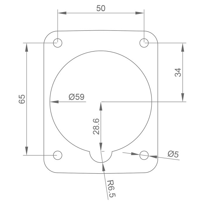Розетка вбудована похила IDE MUNDIAL 3P+E 16A 380–415V IP44