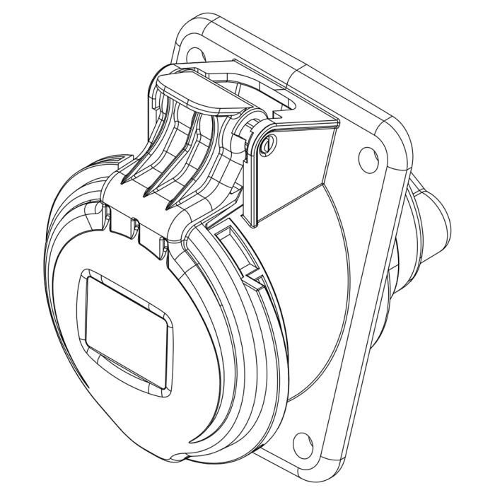 Розетка вбудована похила IDE MUNDIAL 3P+E 16A 380–415V IP44