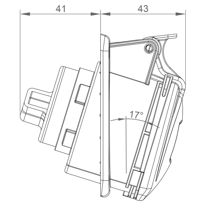 Розетка вбудована похила IDE MUNDIAL 3P+E 16A 380–415V IP44