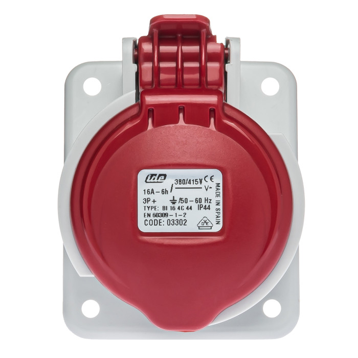 Розетка вбудована похила IDE MUNDIAL 3P+E 16A 380–415V IP44