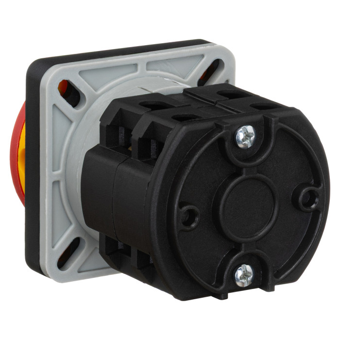 Кулачковий перемикач GC 25A 2P схема 91 (0-1) жовто-червоний