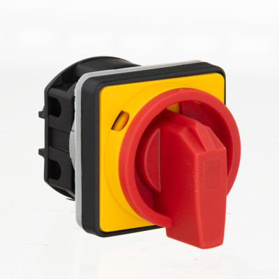 Кулачковий перемикач GC 25A 2P схема 91 (0-1) жовто-червоний