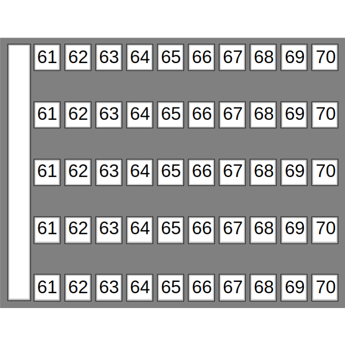 0.0.0.5.05026 Маркувальна пластина 61-70 DY5 (1 компл = 50 шт | пак = 10 компл)