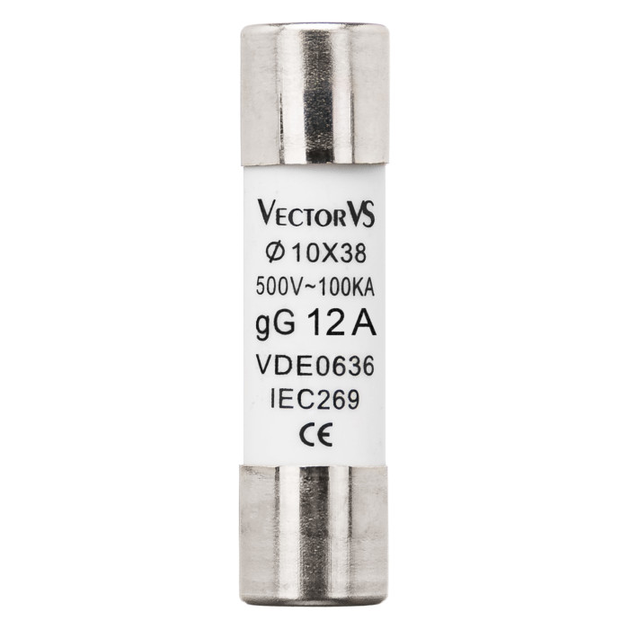 Запобіжник циліндричний Vector VS GENESIS 10x38 12A 500V AC