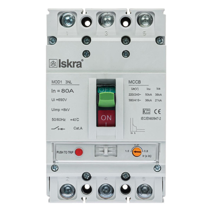 786103496000 MOD1 3NL 80A OLD Автоматичний вимикач з регульованим розчеплювачем 80А, 36кА